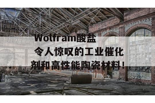  Wolfram酸盐 令人惊叹的工业催化剂和高性能陶瓷材料！