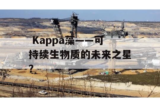  Kappa藻——可持续生物质的未来之星？