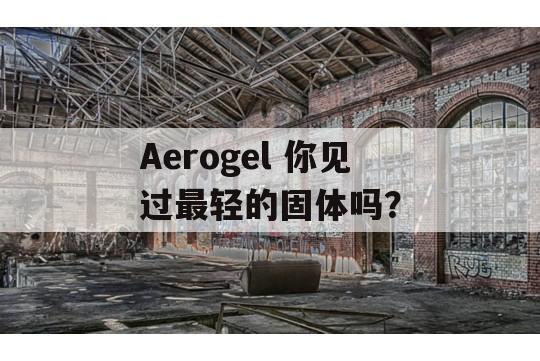 Aerogel 你见过最轻的固体吗？